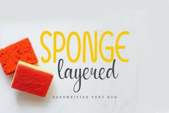 Sponge Layered: A Modern Script Font for Digital Design